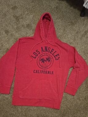 Bright Pink Los Angeles Graphic Hoodie Sweatshirt - Unbranded